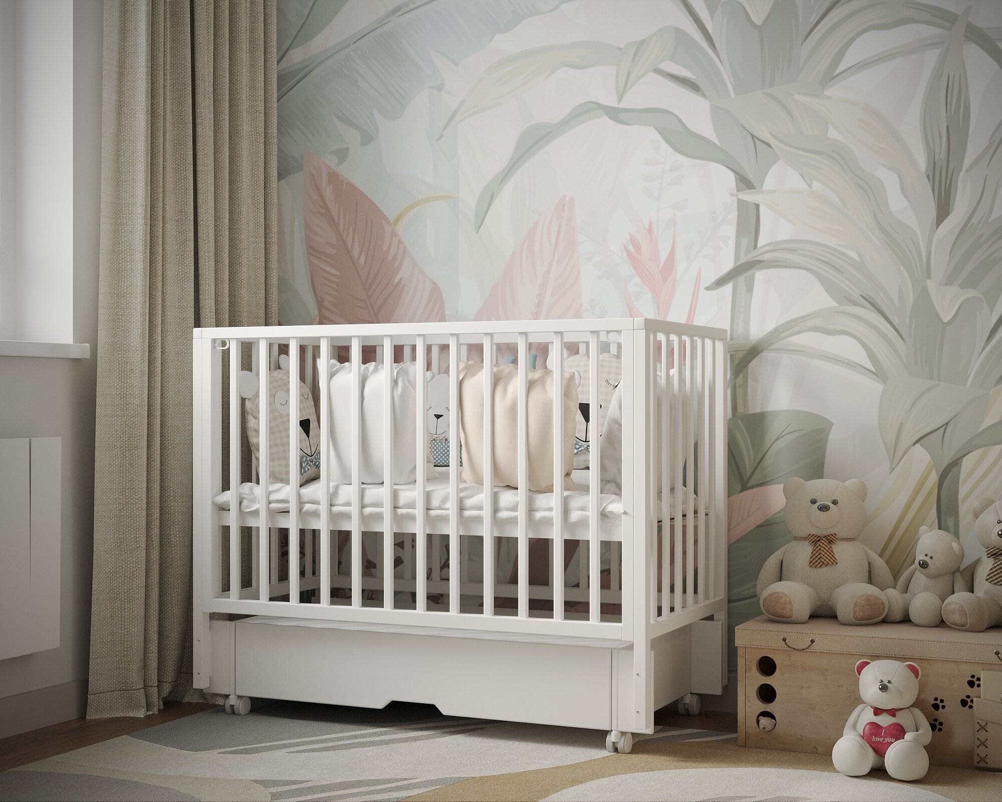 Детская кроватка Incanto Hollie с универсальным маятниковым